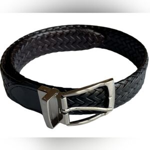 Joseph‎ Abbound Reversible Black/Brown Leather Woven Belt Boys 26 Casual Church